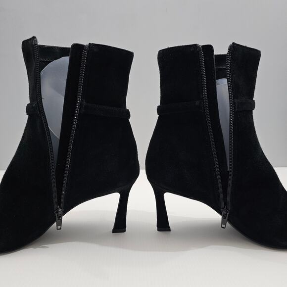 NEW Steve Madden Layan Ankle Bootie Womens 9 Black Suede Pointed Toe Heel - Picture 4 of 14